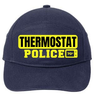 Thermostat Police Cool Funny Fathers Day Dad Jokes Cute Gift 7-Panel Snapback Hat