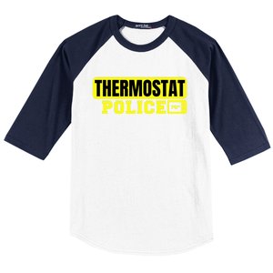 Thermostat Police Cool Funny Fathers Day Dad Jokes Cute Gift Baseball Sleeve Shirt