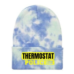 Thermostat Police Cool Funny Fathers Day Dad Jokes Cute Gift Tie Dye 12in Knit Beanie