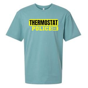 Thermostat Police Cool Funny Fathers Day Dad Jokes Cute Gift Sueded Cloud Jersey T-Shirt