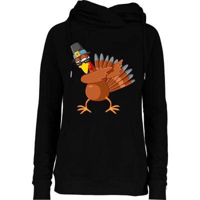 Thanksgiving Pilgrim Costume Cool Turkey Dabbing Womens Funnel Neck Pullover Hood