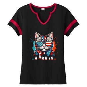 The Presidential Campaign 2024 Cat Ladies 2024 Kamala Harris Ladies Halftime Notch Neck Tee