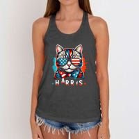 The Presidential Campaign 2024 Cat Ladies 2024 Kamala Harris Women's Knotted Racerback Tank