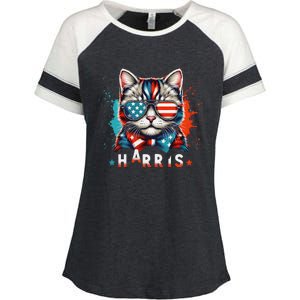 The Presidential Campaign 2024 Cat Ladies 2024 Kamala Harris Enza Ladies Jersey Colorblock Tee