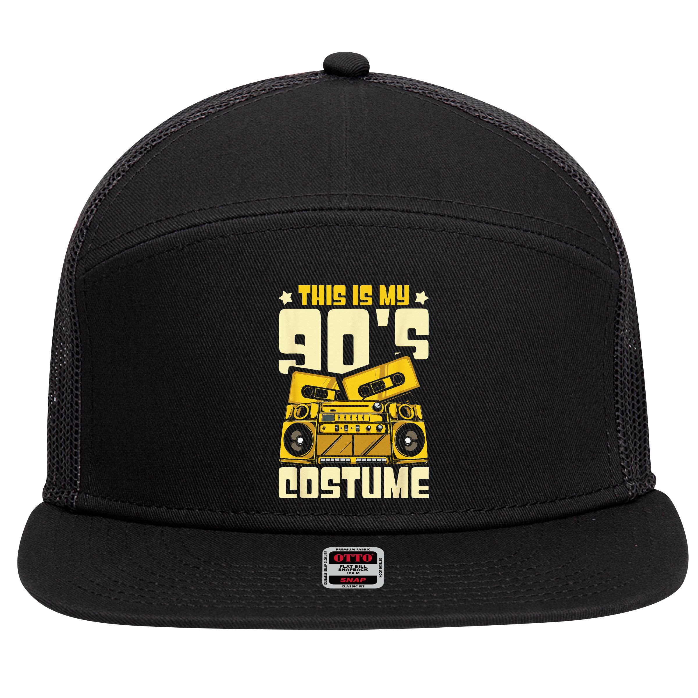 Theme Party Costume 90s 7 Panel Mesh Trucker Snapback Hat