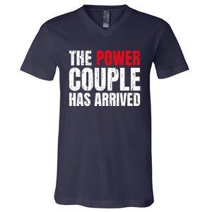 The Power Couple Has Arrived Valentine´S Day Love Couples V-Neck T-Shirt