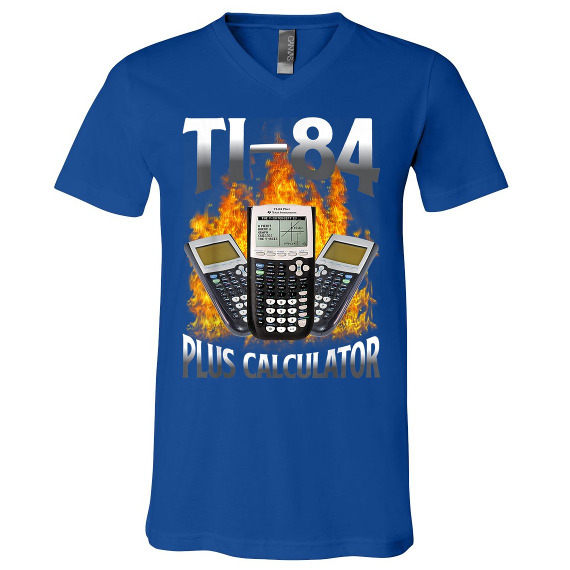 Ti84 Plus Calculator Funny Math Teacher V-Neck T-Shirt