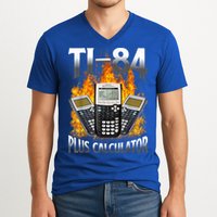 Ti84 Plus Calculator Funny Math Teacher V-Neck T-Shirt