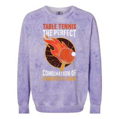 The Perfect Combination Of Strategy & Luck Fun Table Tennis Colorblast Crewneck Sweatshirt