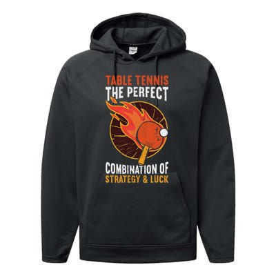 The Perfect Combination Of Strategy & Luck Fun Table Tennis Performance Fleece Hoodie