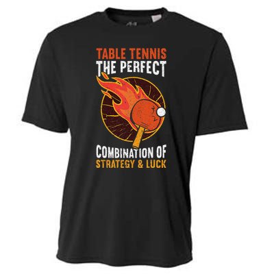 The Perfect Combination Of Strategy & Luck Fun Table Tennis Cooling Performance Crew T-Shirt