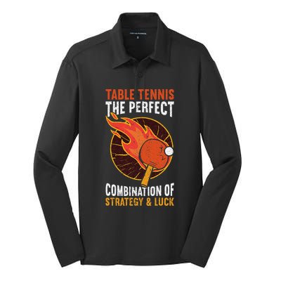 The Perfect Combination Of Strategy & Luck Fun Table Tennis Silk Touch Performance Long Sleeve Polo