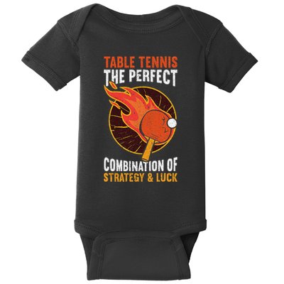 The Perfect Combination Of Strategy & Luck Fun Table Tennis Baby Bodysuit