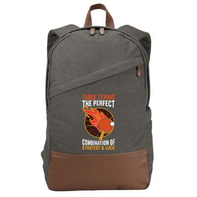 The Perfect Combination Of Strategy & Luck Fun Table Tennis Cotton Canvas Backpack