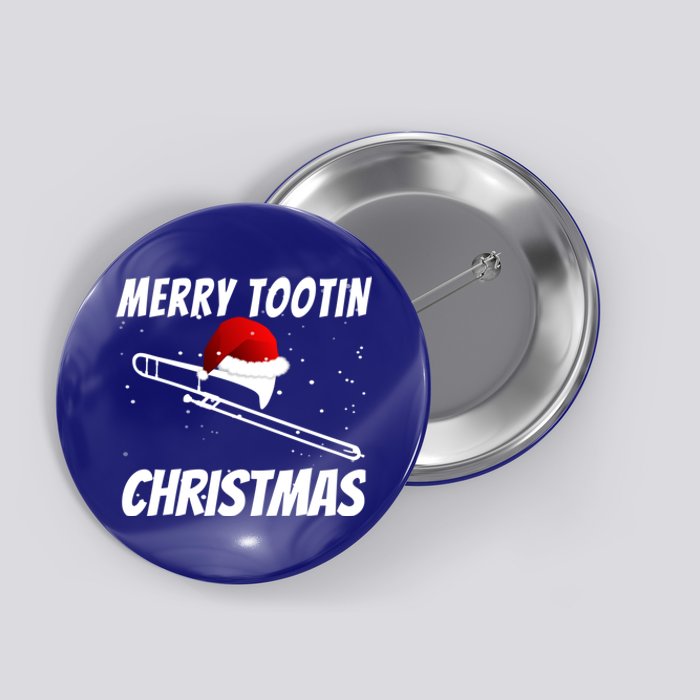 Trombone Player Christmas Cute Music Design Button