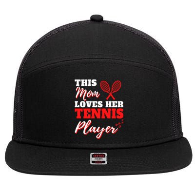 Tennis Player Cute Tennis Sayings For Mom Cute Tennis Meaningful Gift 7 Panel Mesh Trucker Snapback Hat