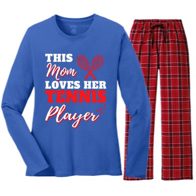 Tennis Player Cute Tennis Sayings For Mom Cute Tennis Meaningful Gift Women's Long Sleeve Flannel Pajama Set 