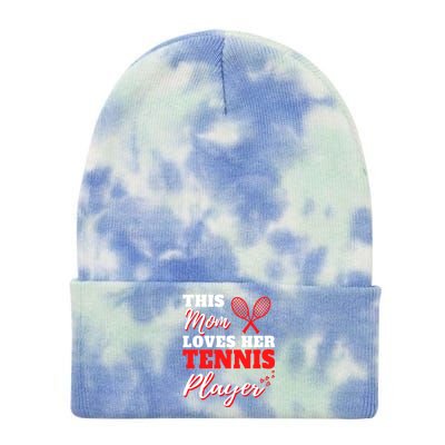 Tennis Player Cute Tennis Sayings For Mom Cute Tennis Meaningful Gift Tie Dye 12in Knit Beanie