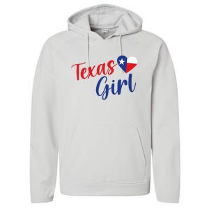 Texas Pride Cute Home State Texas Girl Performance Fleece Hoodie