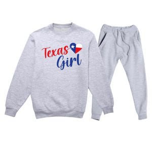 Texas Pride Cute Home State Texas Girl Premium Crewneck Sweatsuit Set