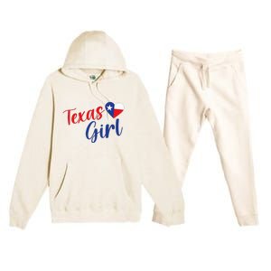 Texas Pride Cute Home State Texas Girl Premium Hooded Sweatsuit Set