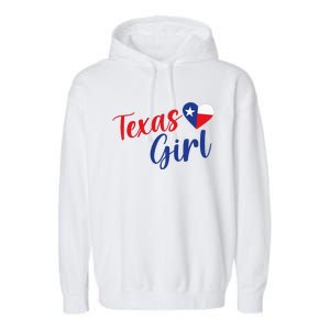 Texas Pride Cute Home State Texas Girl Garment-Dyed Fleece Hoodie