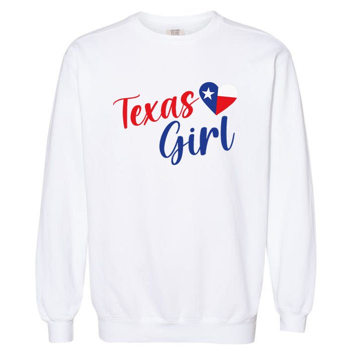 Texas Pride Cute Home State Texas Girl Garment-Dyed Sweatshirt