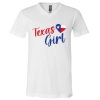 Texas Pride Cute Home State Texas Girl V-Neck T-Shirt