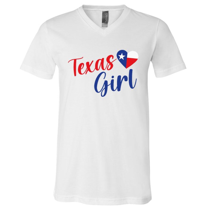 Texas Pride Cute Home State Texas Girl V-Neck T-Shirt