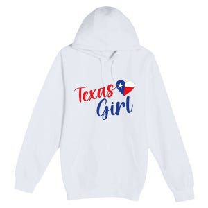 Texas Pride Cute Home State Texas Girl Premium Pullover Hoodie