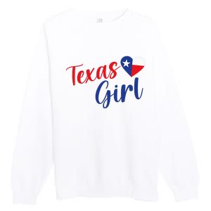 Texas Pride Cute Home State Texas Girl Premium Crewneck Sweatshirt