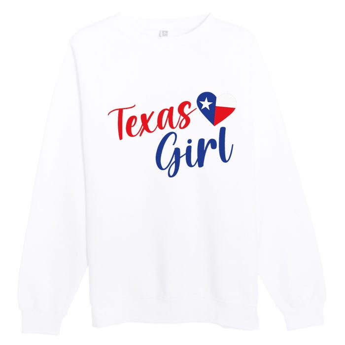 Texas Pride Cute Home State Texas Girl Premium Crewneck Sweatshirt