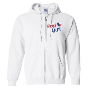 Texas Pride Cute Home State Texas Girl Full Zip Hoodie