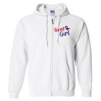 Texas Pride Cute Home State Texas Girl Full Zip Hoodie