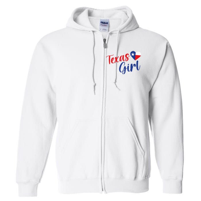 Texas Pride Cute Home State Texas Girl Full Zip Hoodie