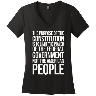 The Purpose Constitution Is Limit Power Of The Federal Women's V-Neck T-Shirt