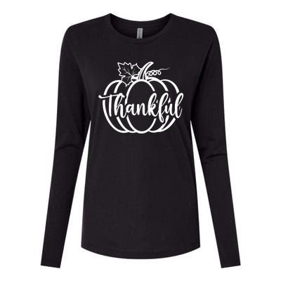 Thankful Pumpkin Cute Cozy Womens Cotton Relaxed Long Sleeve T-Shirt