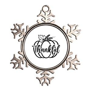 Thankful Pumpkin Cute Cozy Metallic Star Ornament