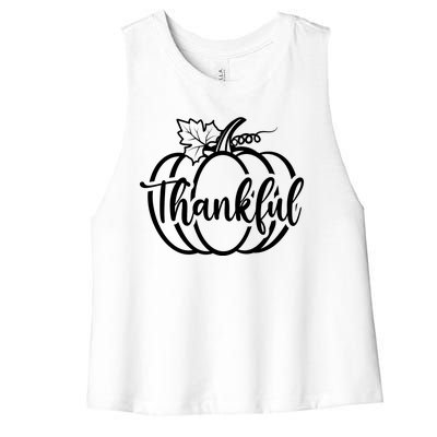 Thankful Pumpkin Cute Cozy Women's Racerback Cropped Tank