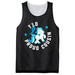 T1d Proud Cousin Diabetes T1 Awareness Cute Unicorn White Bl Mesh Reversible Basketball Jersey Tank