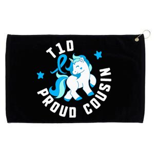 T1d Proud Cousin Diabetes T1 Awareness Cute Unicorn White Bl Grommeted Golf Towel