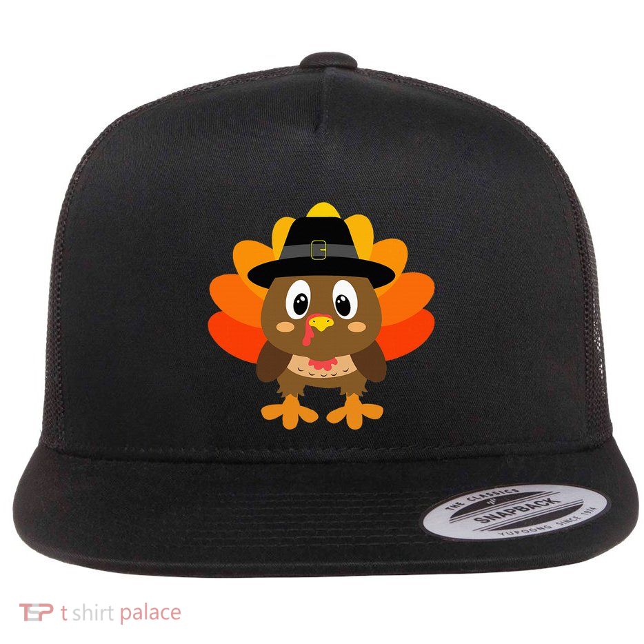 Turkey Pilgrim Costume Thanksgiving Flat Bill Trucker Hat