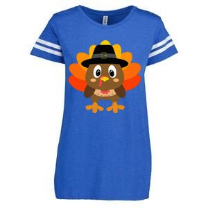 Turkey Pilgrim Costume Thanksgiving Enza Ladies Jersey Football T-Shirt