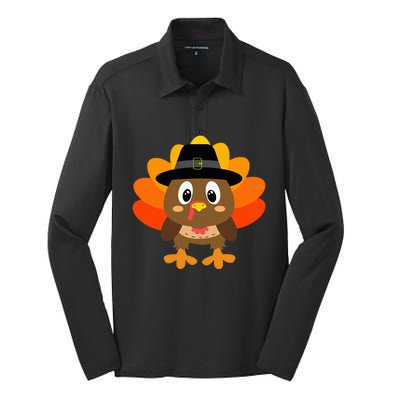 Turkey Pilgrim Costume Thanksgiving Silk Touch Performance Long Sleeve Polo