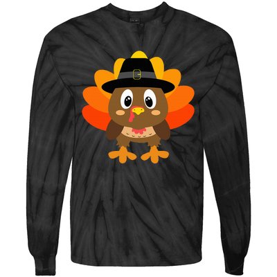 Turkey Pilgrim Costume Thanksgiving Tie-Dye Long Sleeve Shirt