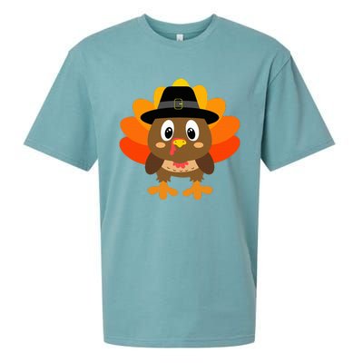 Turkey Pilgrim Costume Thanksgiving Sueded Cloud Jersey T-Shirt