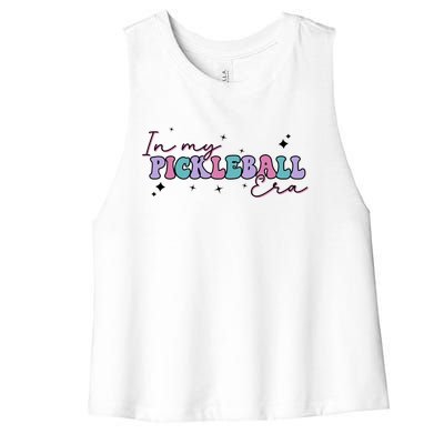 Trendy Pickleball Coach With Saying In My Pickleball Era Funny Gift Women's Racerback Cropped Tank