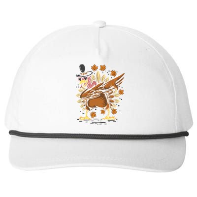 Thanksgiving Pilgrim Costume Cool Turkey Dabbing Meaningful Gift Snapback Five-Panel Rope Hat