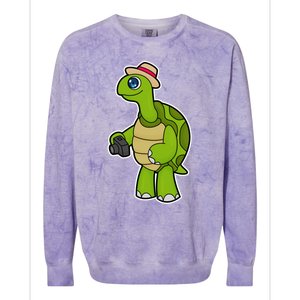 Turtle Photographer Camera Gift Colorblast Crewneck Sweatshirt