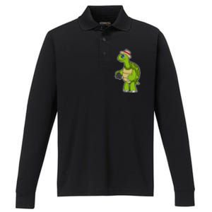 Turtle Photographer Camera Gift Performance Long Sleeve Polo